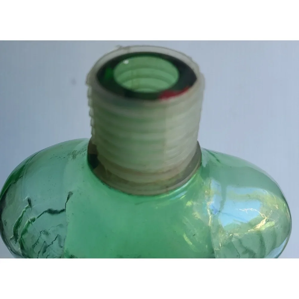 Vintage Green‎ Glass Knight Armor Wine Bottle Decanter Glassware Collectible